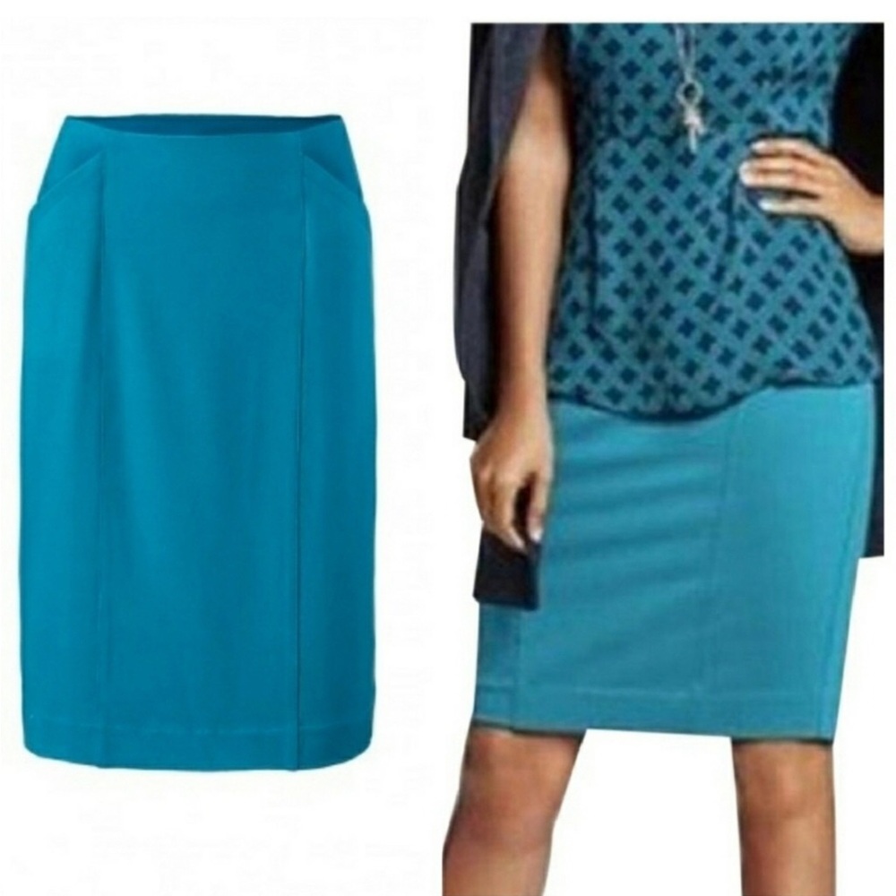 CAbi Pacific Blue Sigourney Pencil Skirt 4